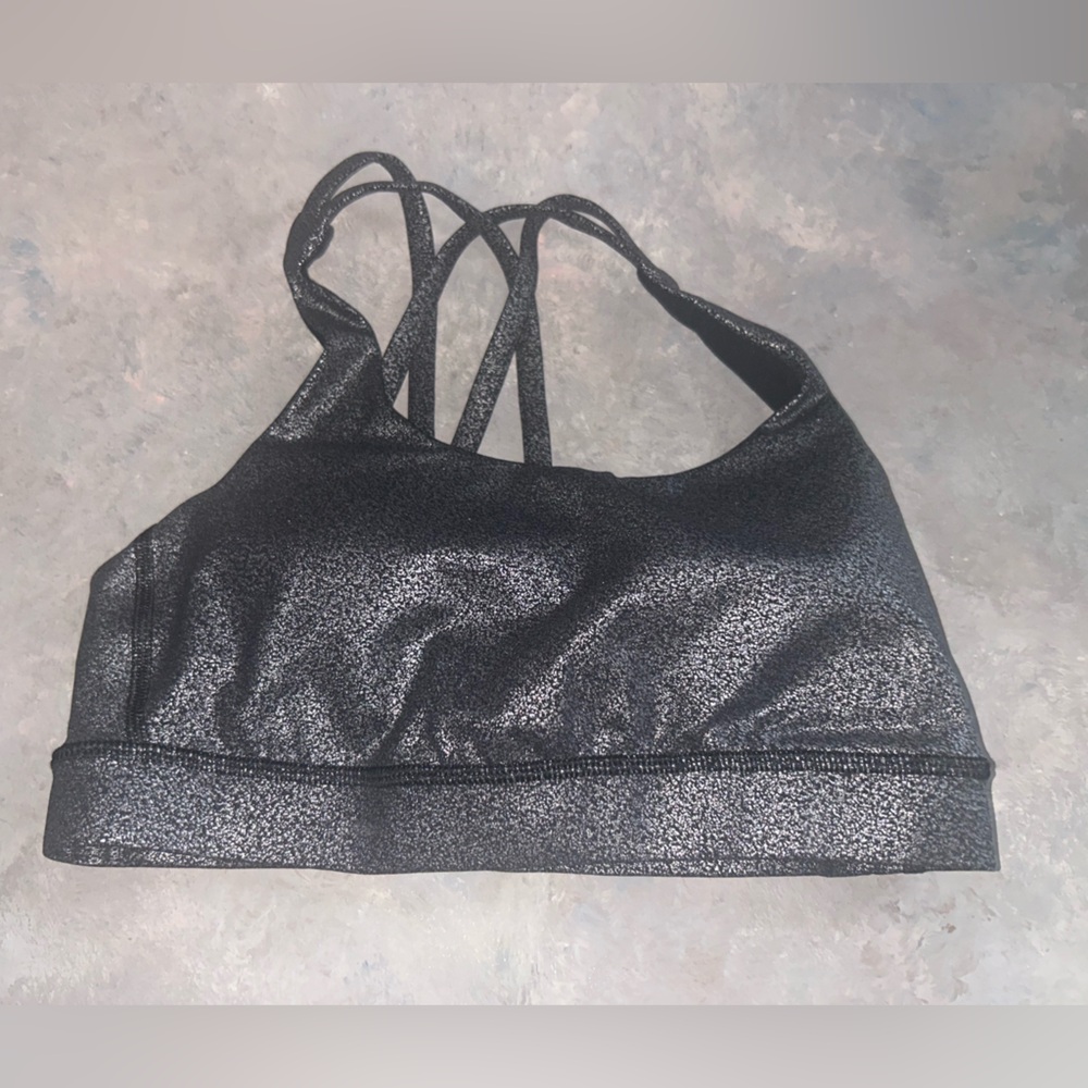 Lululemon Shimmering Black Strappy Sports Bra